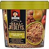 Quaker Real Medleys Instant Oatmeal, Steel Cut, Apple Pear Pecan, Breakfast Cereal, 2.11oz Cup (Pack of 12 Cups)