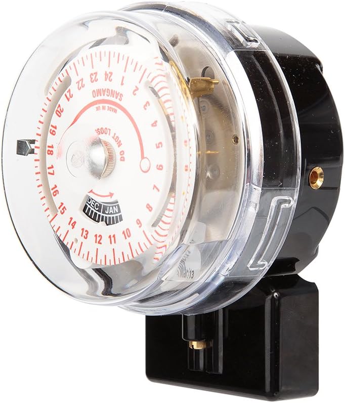 Sangamo551130011 Astro/Solar 3-Pin 1 On/Off 24 Hour Round Pattern Time Switch, 4600 W, 230 V, White/Red