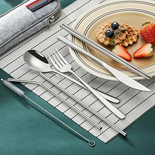 Stainless Steel Cocktail Mixing Spoon 5 PCS Spoon Straws Drinking Spoon for Frozen Drink, Milkshake, Smoothies, Ice Cream Sundaes