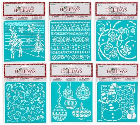 WeGlow Self Adhesive Stencils, 6-Assorted Styles, Set of 6