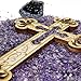 Wall Wood Cross Vintage Jerusalem Gemstones Antique Style Decor 11