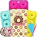 BAKHUK 3 Donut Baking Pan, Non-stick Silicone Molds, Full-size Round and Flower Donuts/Cake Molds