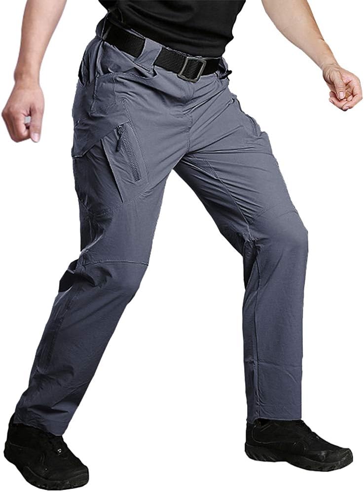 Susclude Men's Outdoor Work Quick Dry Military Tactical Pants Slim Fit Hiking Pants Mens Lightweight Cargo Pants