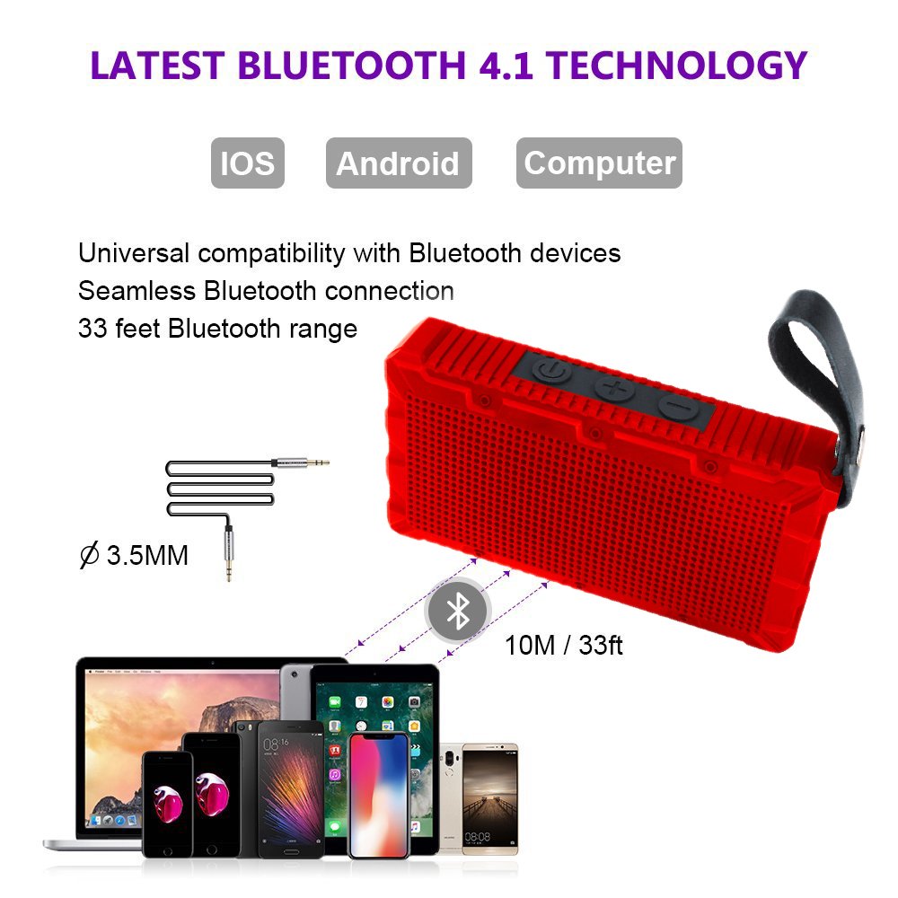 YILON Mon Président F011 Portable Bluetooth Haut-Parleur Portable Extérieure Haut-Parleur Étanche Haut-Parleur Mini Haut-Parleur 5W IP67 étanche Convient pour le voyage, mains libres, compatible avec Android, Windows, Haut-parleurs sans fil
