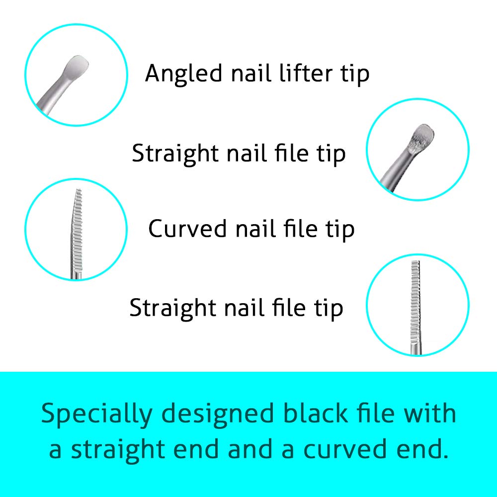Ingrown Toenail Tool, 3 Pack Stainless Steel Ingrown Toenail File Kit Double Sided Pedicure Nail File Lifter Spoon Nail Pusher Cleaner Pedicure Tools: Beauty