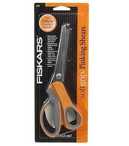 Fiskars 8" Softgrip Pinking Scissors,Orange,9.5" long
