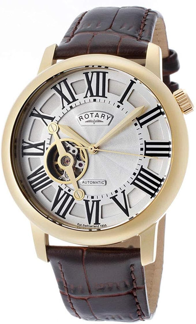Rotary Men's Automatic Watch with Silver Dial Analogue Display and