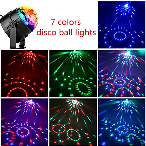 NIUBIER Disco Ball Disco Lights Party Lights Music Activated Lightshow Kids Karaoke Disco Light LED Party Suppliers for Home Room Dance Decorations Birthday DJ Wedding Club Night Lights