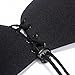 TinyWalnut Women's Strapless Self Adhesive Bra Push Up Invisible Backless Wing Shape with Drawstring Black Cup DD