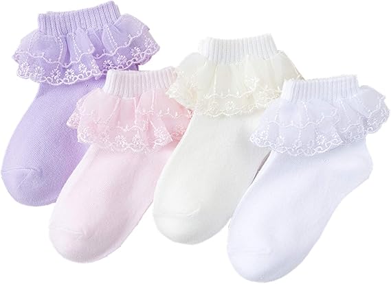 Amazon 綿 キッズ靴下 子供 レース ソックス セット 女の子 スクールソックス 柔らかい こども 靴下 フォーマルソックス 可愛い キッズ くるぶし ソックス 適用1歳 10歳上記 ソックス 通販