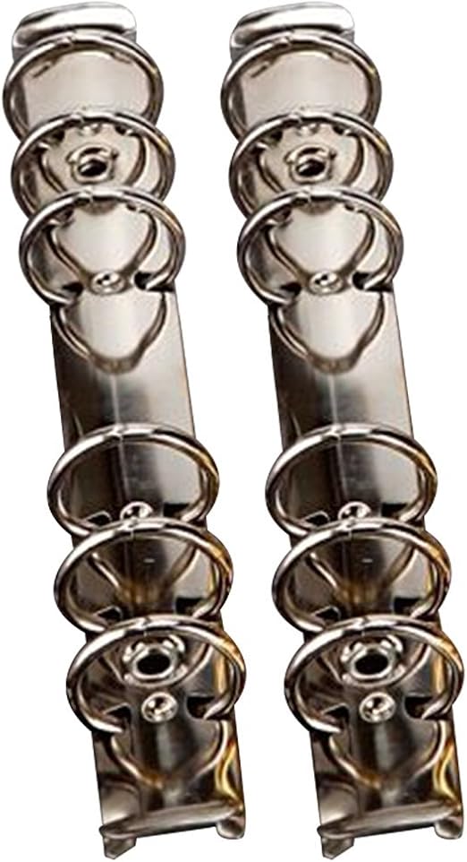 Exttlliy 2Pcs Metal A5 Notebook 6Ring Binder Mechanism Replacement Kit