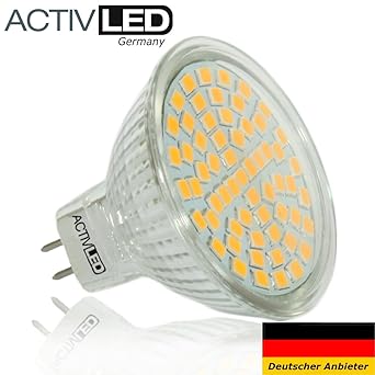 10x MR16 LED Spot SMD 2835 Leuchtmittel 300lm - 320lm 12V Warmweiß 2700K mit Schutzglas ersetzt 35 Watt Halogen AL-MR16WW27K-