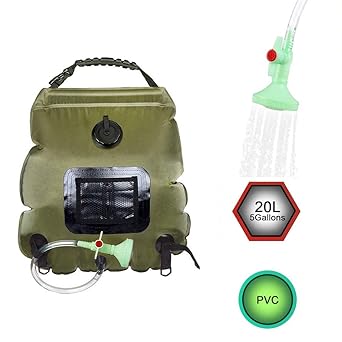 Ftyu Aufhangen Solardusche Aussendusche Solar Gartendusche Mit Handbrause Mobile Temperaturmessgerat 20 Liter Wassertank Zum Dusche Im Garten Fur Camping Outdoor Survival Amazon Es Industria Empresas Y Ciencia