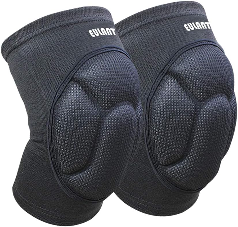 EULANT Protective Knee Pads & Updated Version Thick Sponge Kneepads with Adjustable Straps, Collision Avoidance Knee Protection for Kneeling Volleyball Martial Art Hiking Dancing Gardening