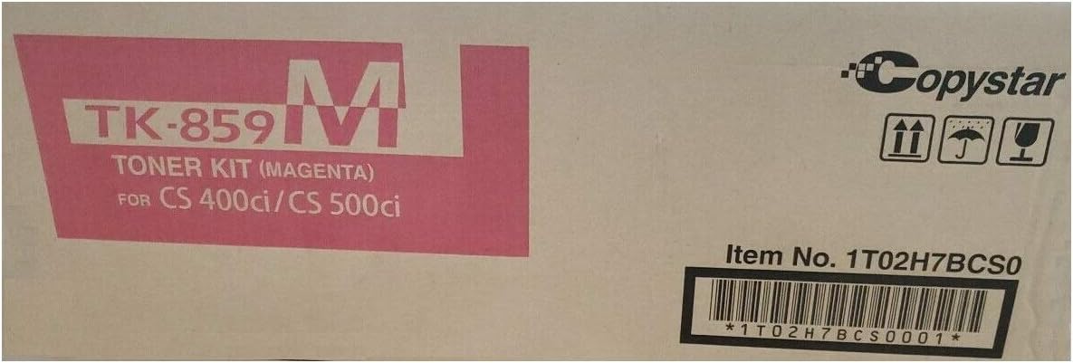 Kyocera 1T02H7BCS0 Model TK-859M Magenta Toner Cartridge For use with Kyocera/Copystar CS-400ci, CS-500ci, CS-552ci, TASKalfa 400ci, 500ci and 552ci Color Multifunctional Printers
