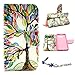 For Galaxy S6 , ivencase [Tree and Leaf] Magnetic Wallet PU Leather [Closure] Stand Flip Protective Case Cover for Samsung Galaxy S6 SM-G920 + One 