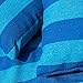 PRIME GARDEN Comfort Hanging Hammock Chair, Rope Swing Chair with 2 Cushions for Indoor or Outdoor -- Max. 275 Lbs/Seaside Blue Stripe