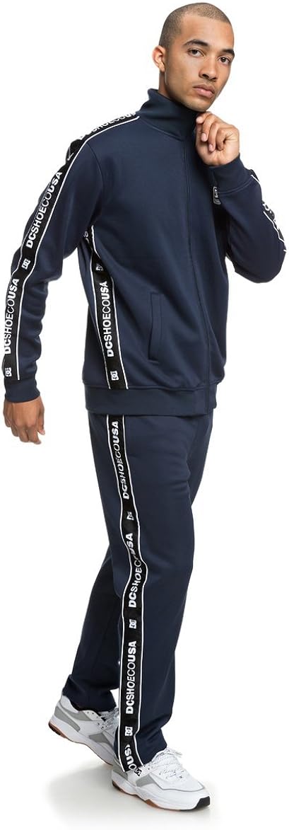 DC Men's Bellingham Track Fleece Jacket, Black iris: Clothing
