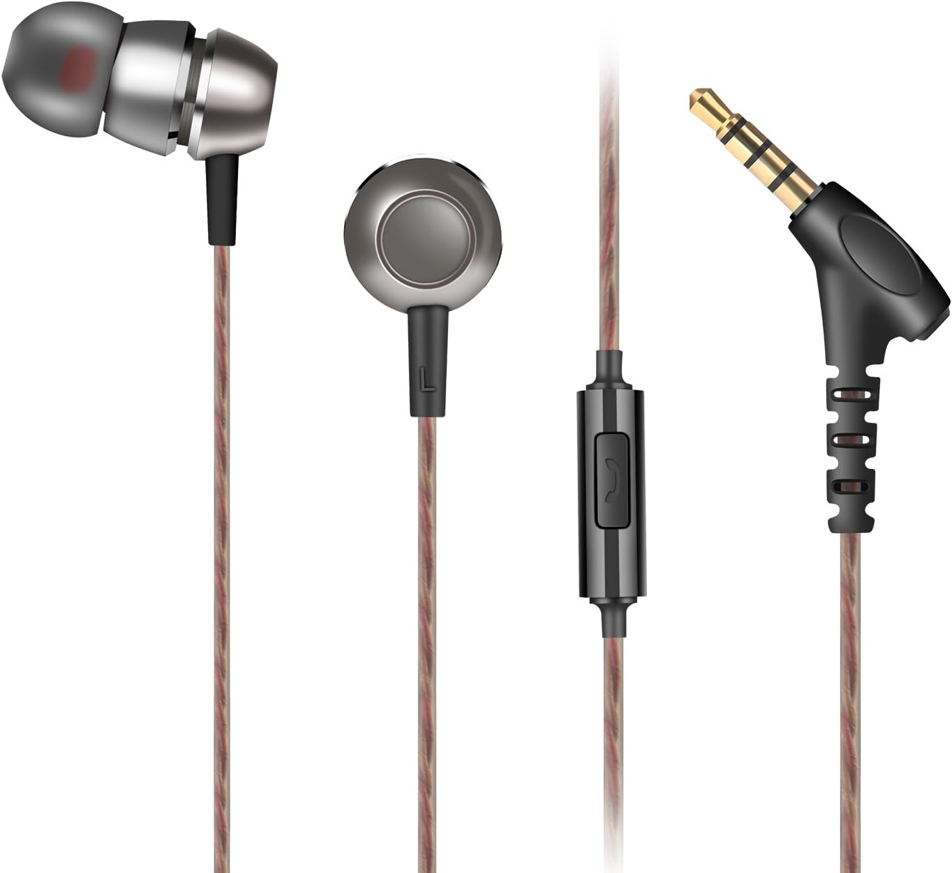 AOKII Wired Earphones, Bass Stereo Earbuds Headphones, in-Ear Headphones with mic,Perfect for Sports (3.5mm)