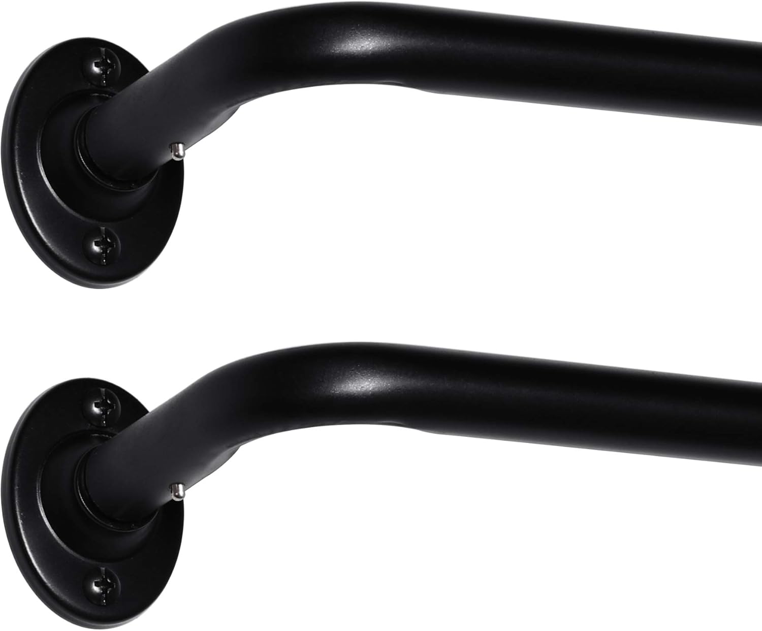 2 Pack Single Curtain Rods Wrap Around Curtain Rods Set Room Darkening Wrap Curtain Rods for Windows 28 to 48 Inch, 5/8 Inch Diameter, Black: Home & Kitchen