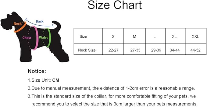 medium dog collar size in cm