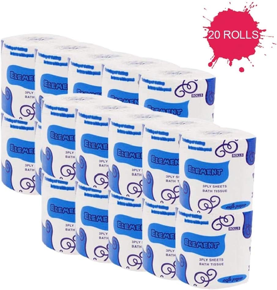 wongbey 20 Rolls Silky & Smooth Soft Professional Series Premium 3-Ply Toilet Paper, Home Kitchen Toilet Tissue, Soft, Strong and Highly Absorbent Hand Towels for Daily Use
