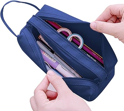 Amazon Yyoj ペンケース ペン入れ 筆箱 収納ケース 多機能 大容量 おしゃれ シンプル 小物整理 持ち運び便利 小学生 中学生 高校生 大学生 社会人用 ネイビー ペンケース 文房具 オフィス用品