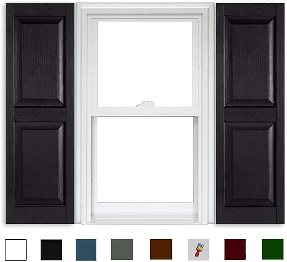 Polaris Vinyl Raised Panel Shutters (1 Pair Polaris Vinyl Raised Panel Shutters (1 Pair
