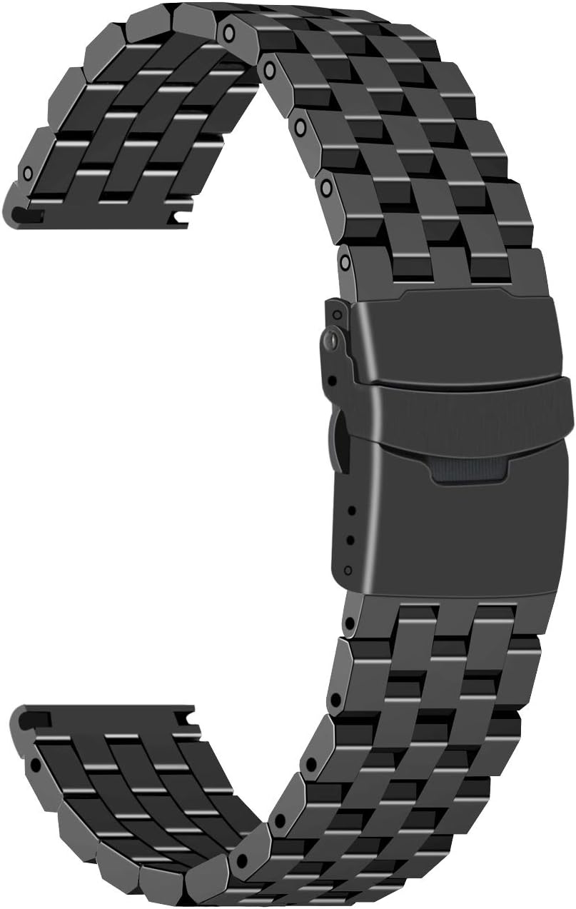 Juntan Compatible for Samsung Gear S3 Frontier Classic Galaxy Watch 46mm Watch Strap Stainless Steel Sport Band Black - Image 4