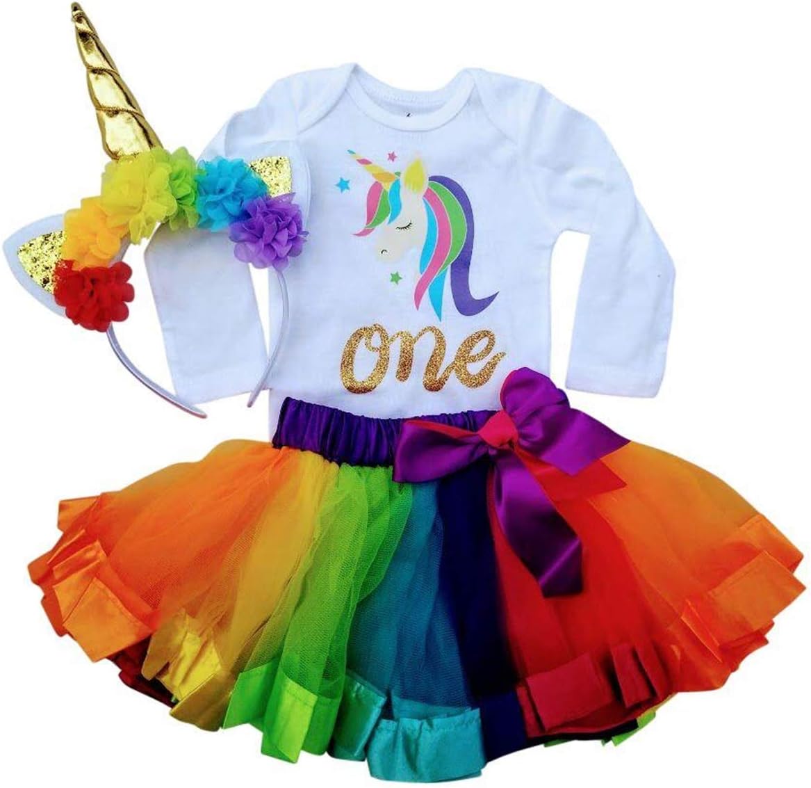 1st Birthday Outfit Baby Girl Tutu - Unicorn