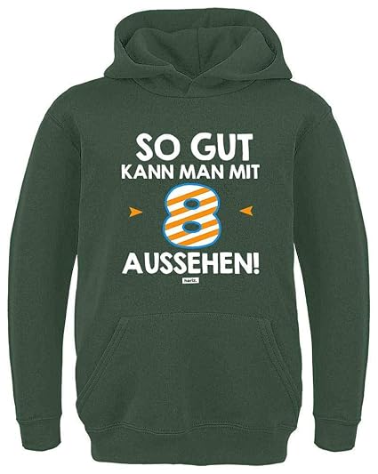 HARIZ Kinder Hoodie So Gut Kann Man Mit Acht Aussehen 8 Geburtstag Bday Geschenk Inkl. Geschenk Karte