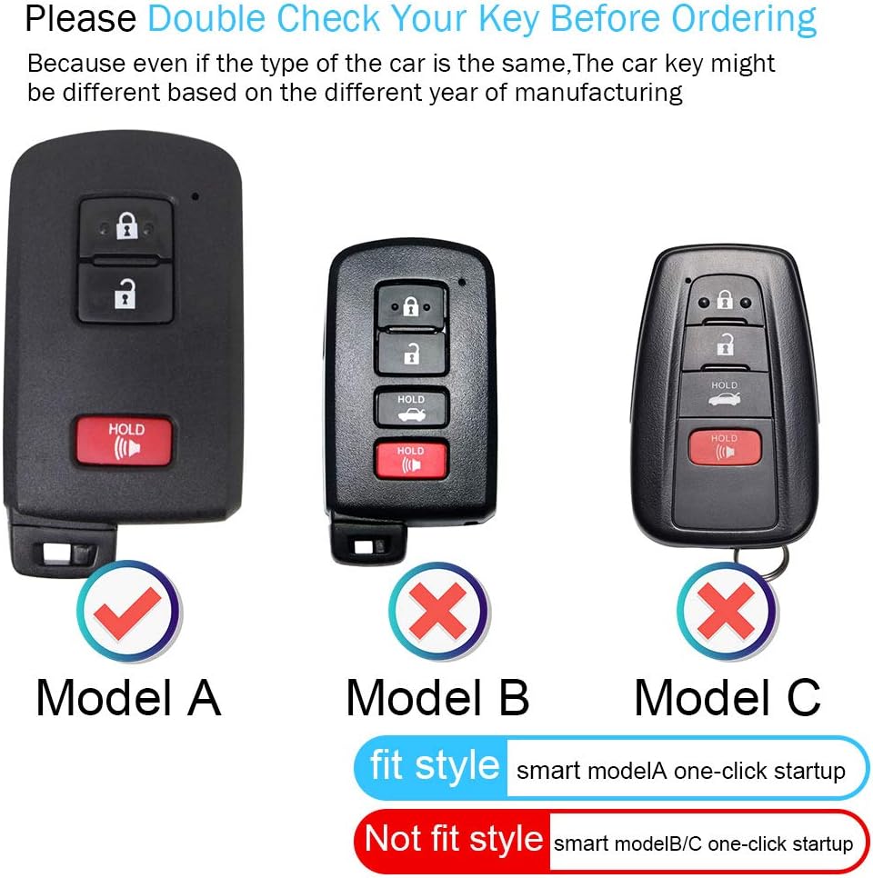 Brandless Genuine Leather Key fob Cover Suit for Toyota 4 Buttons