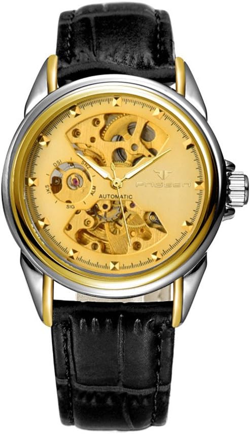 FNGEEN Pu Leather Band Men’s Automatic Mechanical Waterproof Wrist Watches