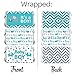 Teal Blue Elephant Boy Baby Shower Mini Chocolate Candy Bar Wrapper Labels, Party Favor Stickers - 45 Count