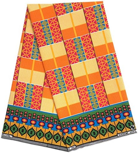 SUPREME WAX Holland KENTE KINTE Original African Print Fabric loincloth 6 YARDS 100% Cotton