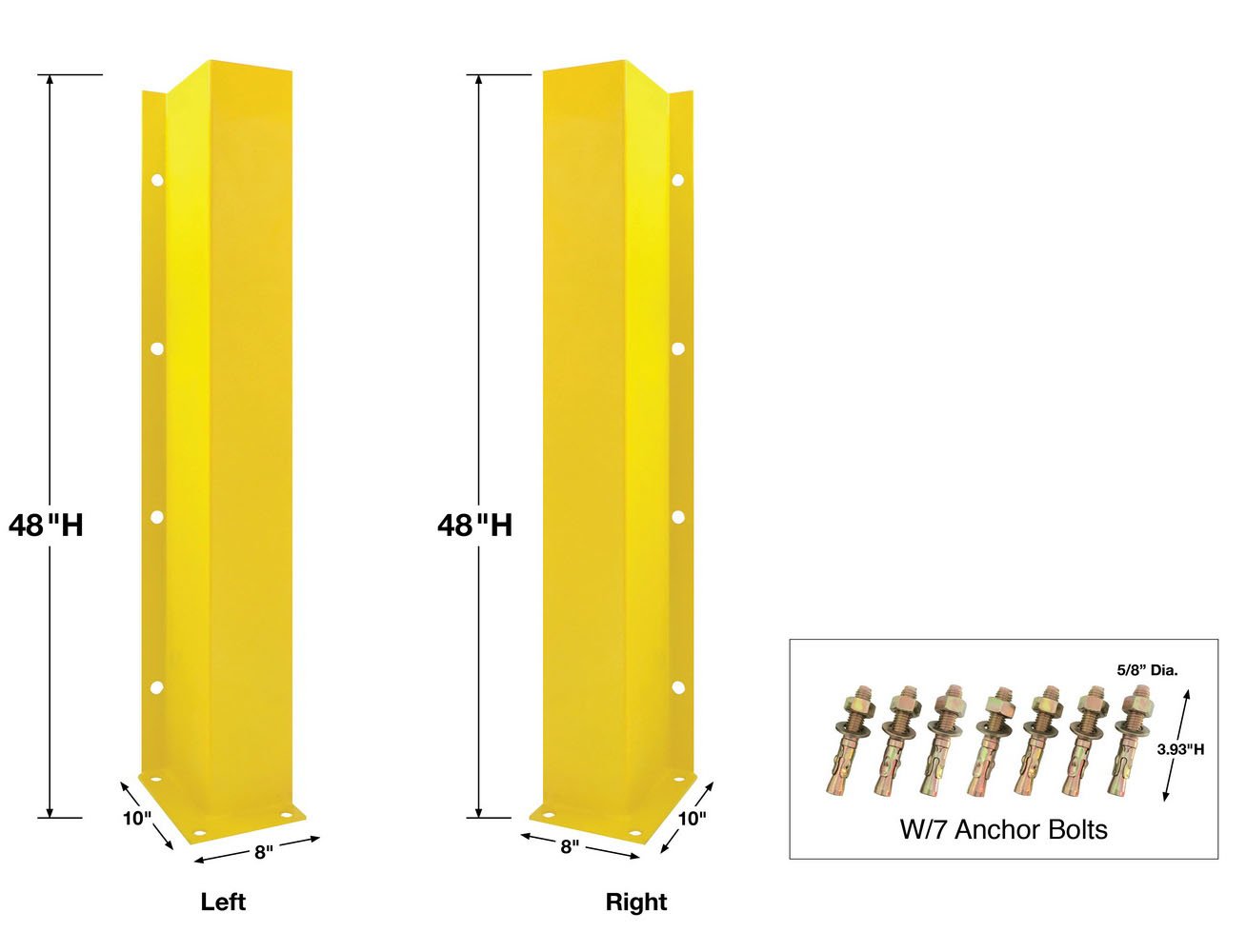 Yellow Steel Safety Overhead Door Track Guards Protectors Barrier