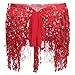 Glamaker Women's Summer Beach Wrap Sequins Tassel Mini Skirts Belly Dance Hip Scarf Belt