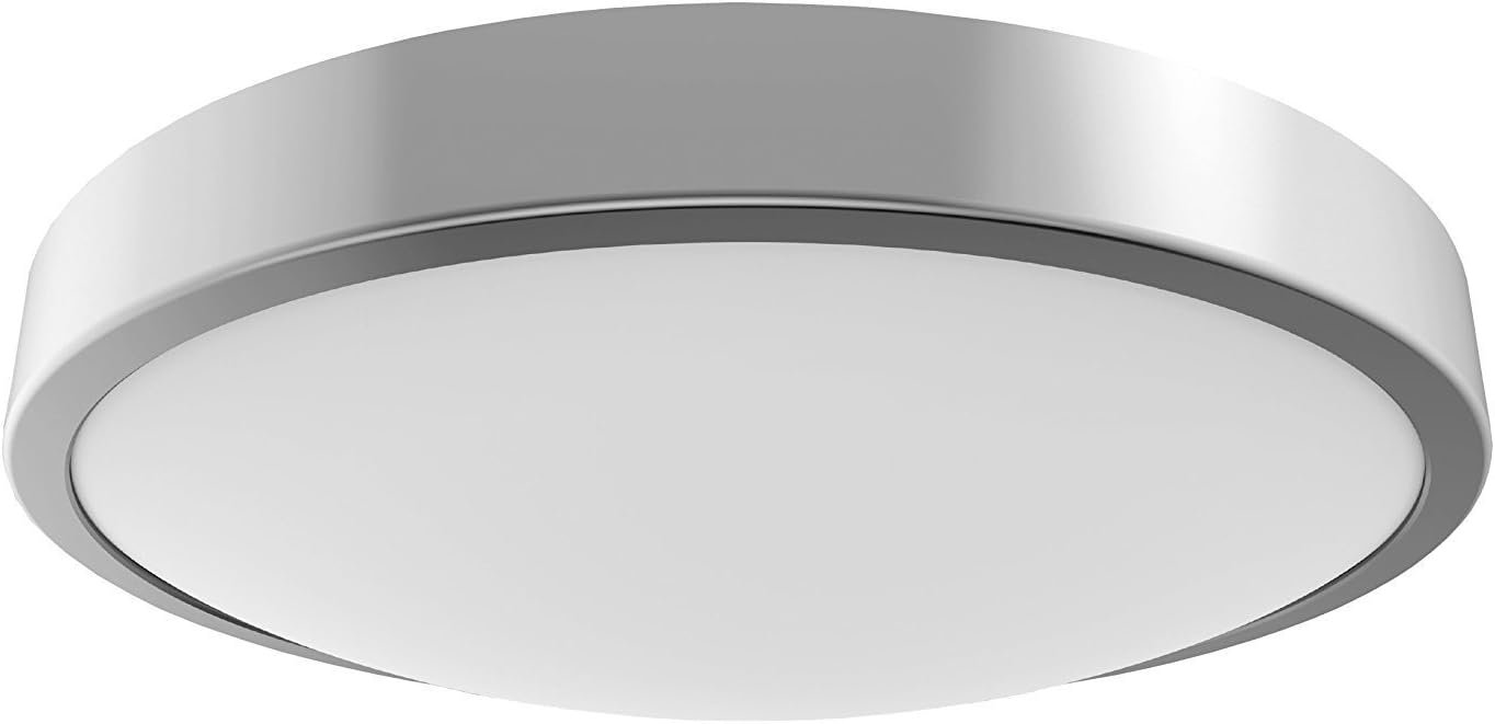 Silver LED Flush Ceiling Light Fitting IP44 Rated Suitable for Bathrooms (Zone 1 2 & 3)