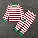MIOIM Baby Kid Boys Girls 2pcs Christmas Xmas Striped Nightwear Pajamas Set Sleepwear