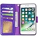 Arae Case for iPhone 7 / iPhone 8 / iPhone SE3 2022 / iPhone SE 2020, Premium PU Leather Wallet Case with Kickstand and Flip Cover (7P Purple)