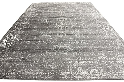 Unique Loom Sofia Collection Dark Gray 9 x 12 Area Rug (9' x 12')