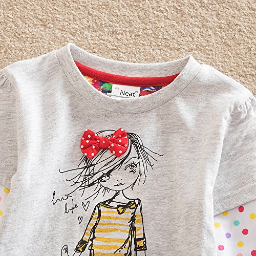 VIKITA Meisjes Jurken Cartoons Patroon Katoenen Jurk 1-8 jaar oud - Afbeelding 4