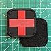 SpaceAuto Tactical Morale Patch Medic Cross Velcro Desert Military Badge - Black