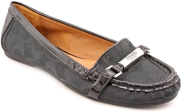 coach women's black leather loafers