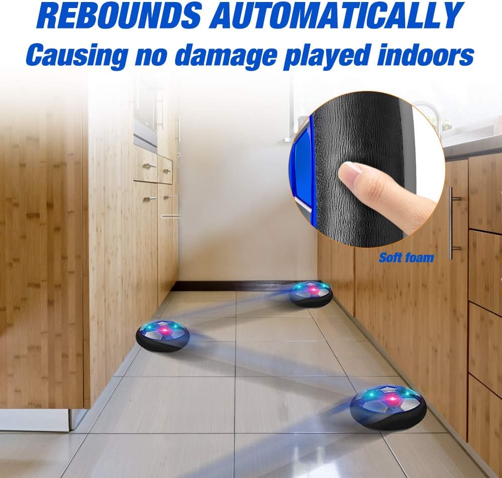 BROADREAM Kids Toys Hover Soccer Ball, Rechargeable Air Soccer with Colorful LED Light Indoor Fun Toys Christmas Stocking Stuffers Birthday Gifts for Boys Girl Toddlers Age 3 4 5 6 7 8 9 10 Years Old: Toys & Games