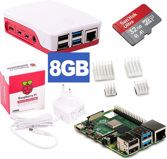 Raspberry Pi 4 Model B 8gb Desktop Starter Kit Amazon De Computer And Zubehör