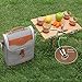 INNO STAGE Portable Bamboo Wine Table for Picnic, Foldable Snacks Cheese Board/Plate for Outdoor on Beach Park or Indoor Bed-4 Positions Holder for Glasses-Valentine's Day Gifts