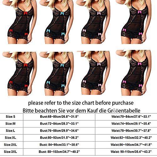 CheChury-Donna-Pizzo-Lingerie-Pizzo-Sexy-Tuta-Babydoll-Pigiama-Maglia-Biancheria-Intima-Donna-Sexy-Camicia-da-Notte