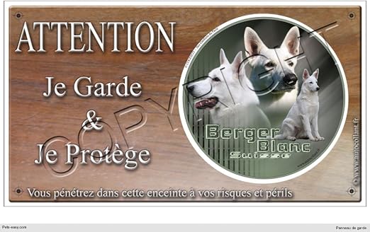Panneau Chien Ou Plaque Berger Blanc Suisse Poil Court 20 Cm
