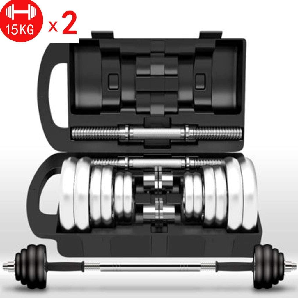 Ownlife Double Insurance Adjustable Dumbbell Fitness Dumbbells 20/30KG Dumbbell Weight Set Dumbbells Barbell Combination Detachable with Portable Box (Size : 66lb)